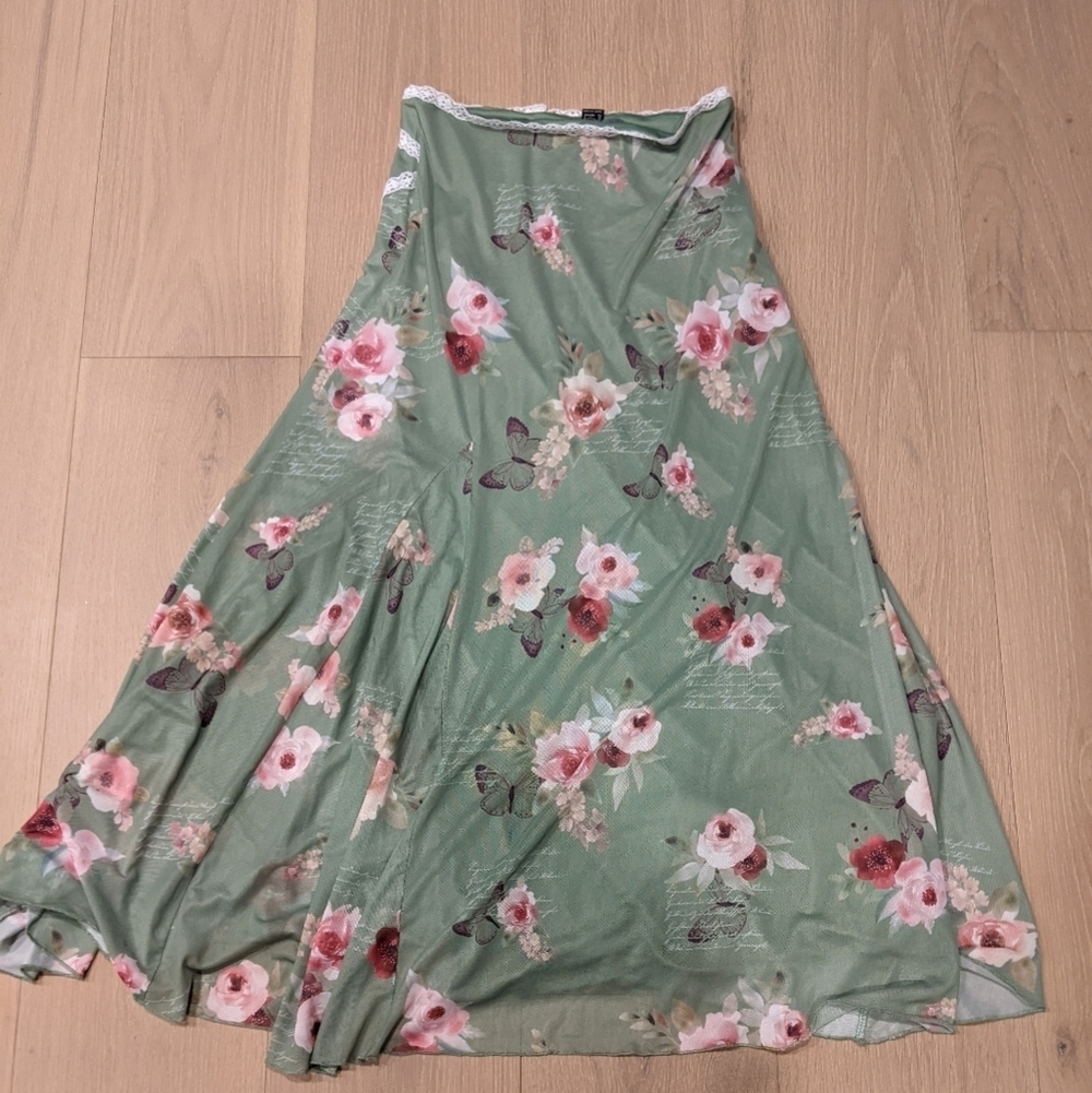 Y2K fairy core midi skirt